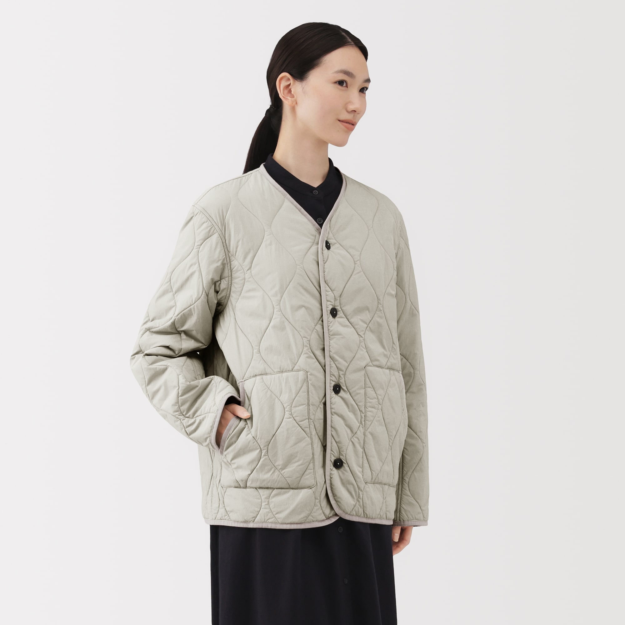 紳士　ふんわり中わた　撥水キルトジャケット