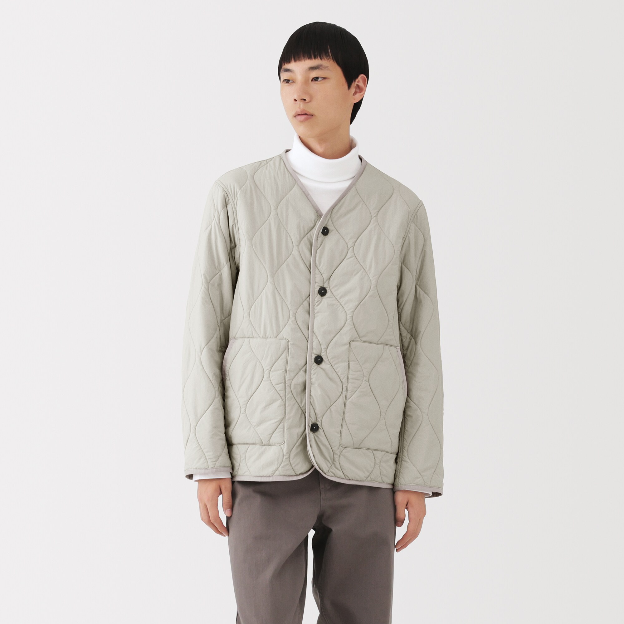 紳士　ふんわり中わた　撥水キルトジャケット