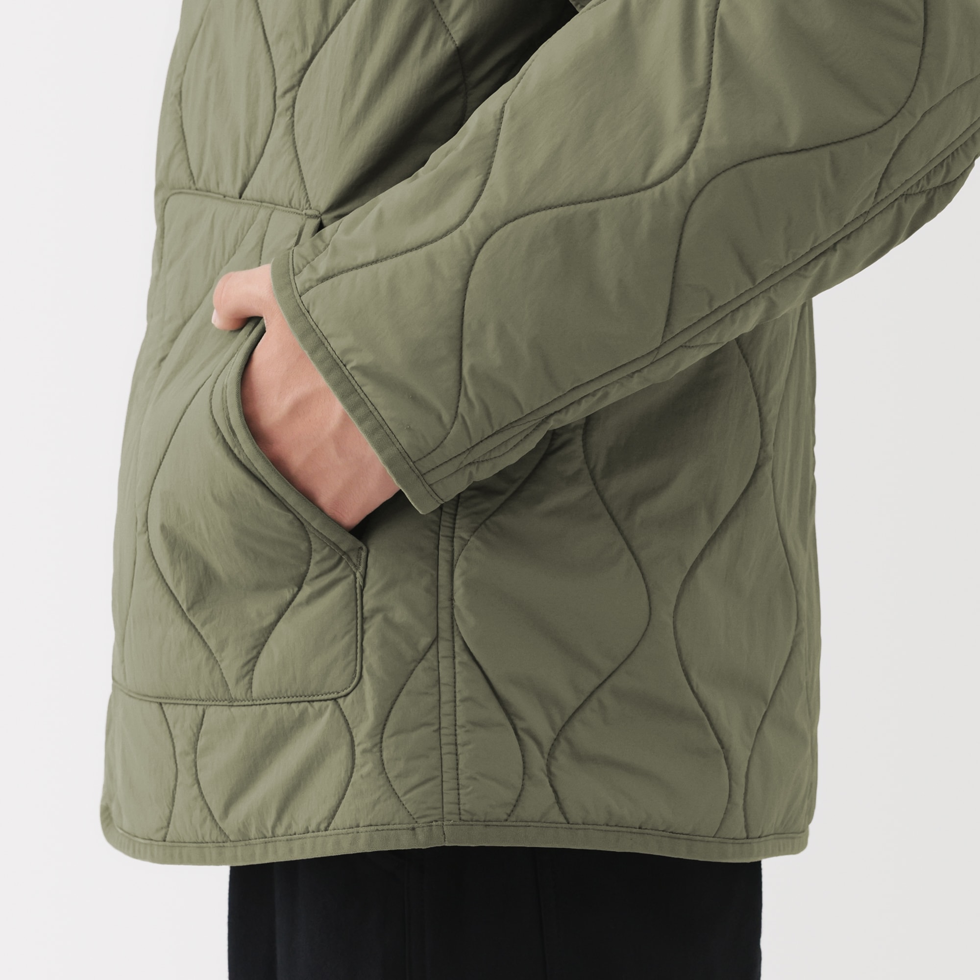 無印良品 muji labo 撥水中わたジャケット カーキ グリーン XL 無印良品 muji labo 撥水中わたジャケット カーキ グリーン XL