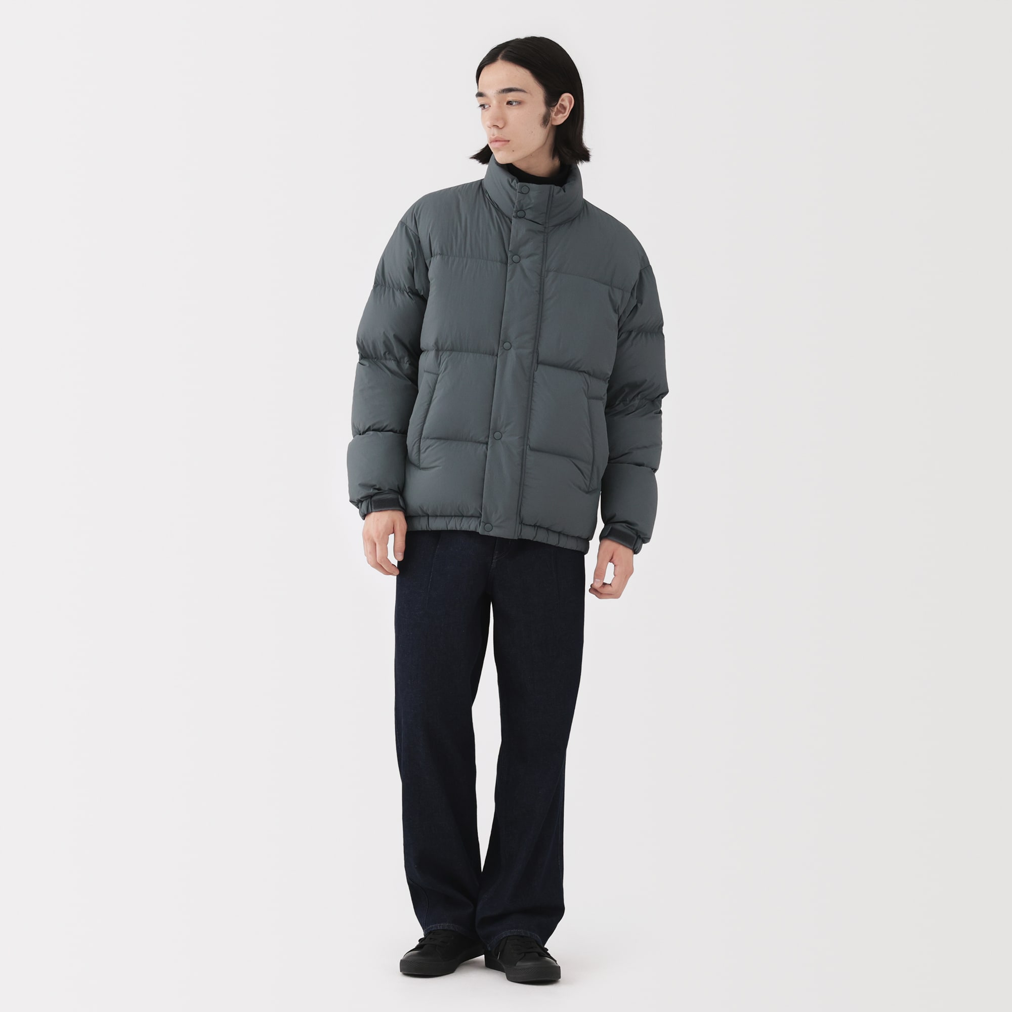 紳士　軽量ダウンポケッタブルジャケット