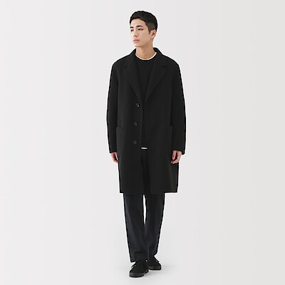 紳士　ウール混ダブルフェイスチェスターコート