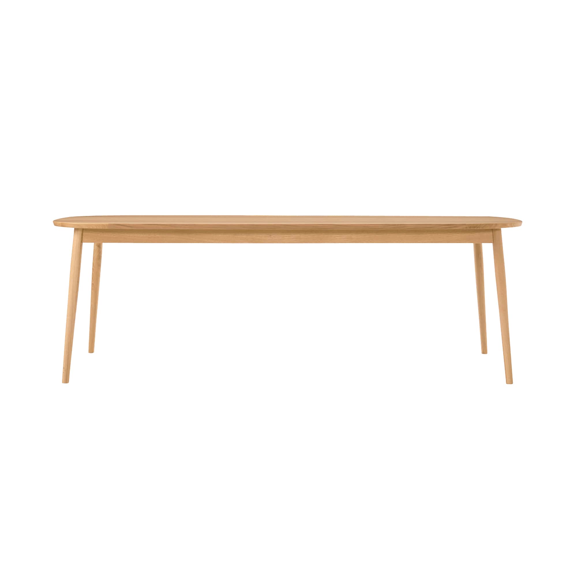 オーク材テーブル・丸脚・幅２２０ｃｍ