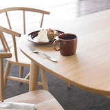 オーク材テーブル・丸脚・幅１５０ｃｍ