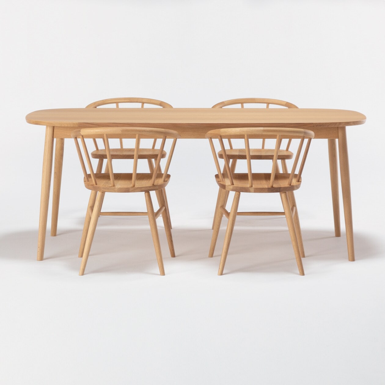 オーク材テーブル・丸脚・幅１８０ｃｍ