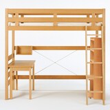 オーク材デスク・オープン棚付