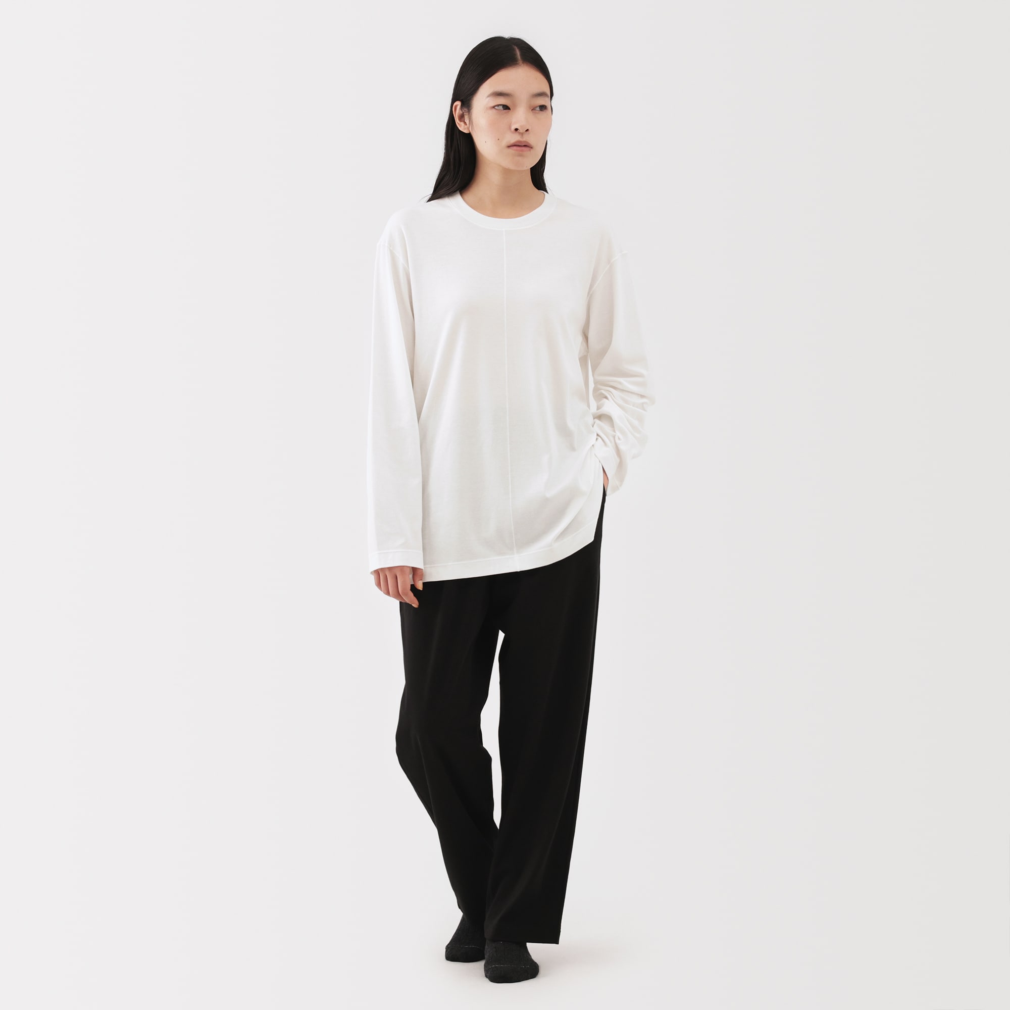 男女兼用 スムースジャージー長袖プルオーバー | 無印良品
