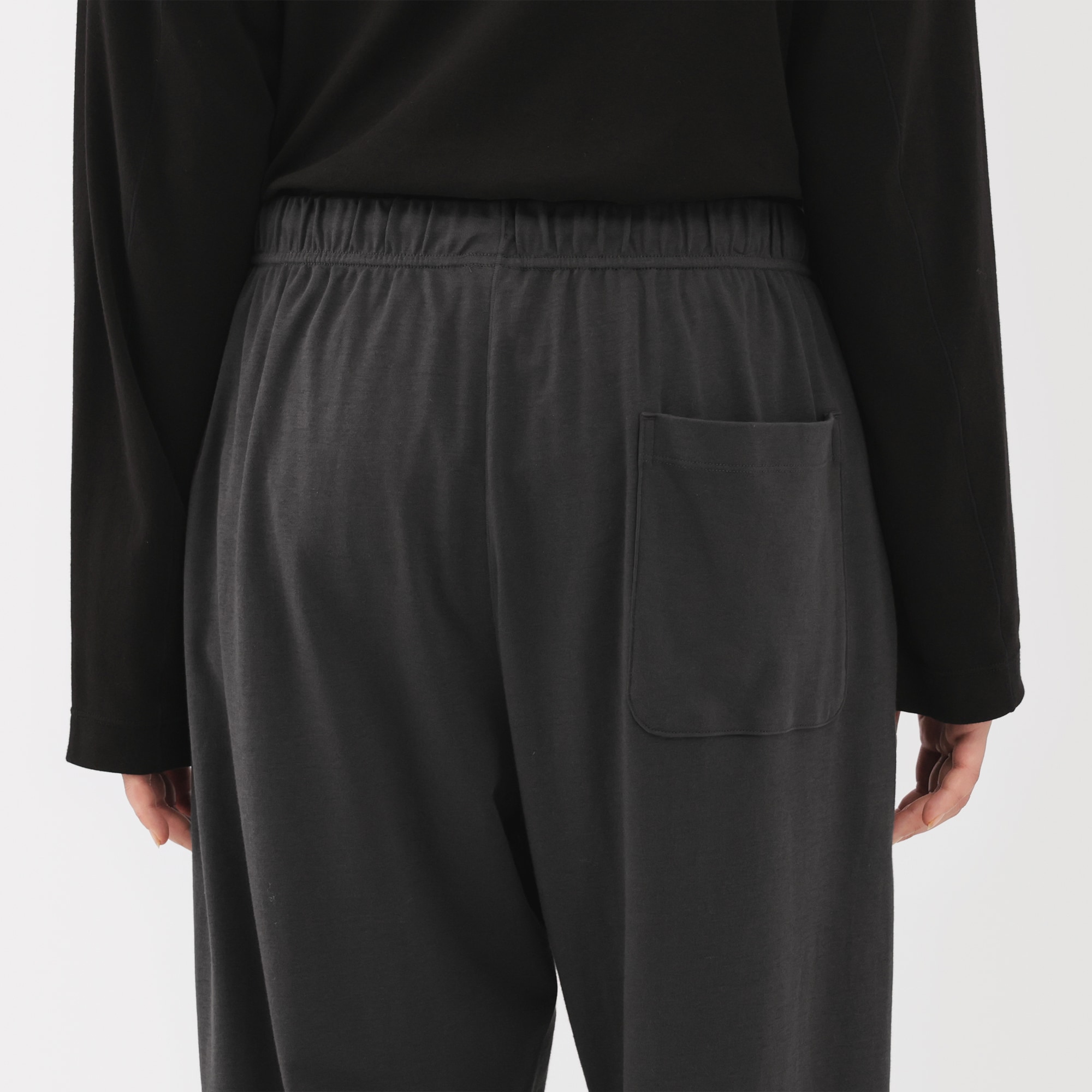 無印良品 MUJI Labo スムースジャージー セットアップ 黒 Lサイズ 男女兼用 スムースジャージーリラックスパンツ | 無印良品