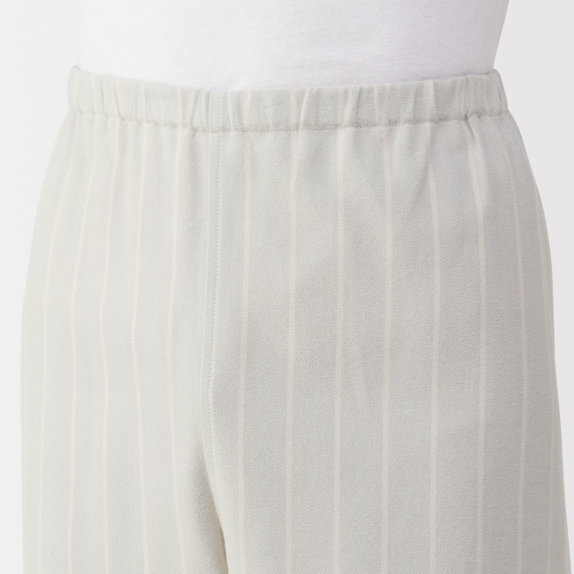 紳士　脇に縫い目のない　フランネル　スタンドカラー長袖パジャマ