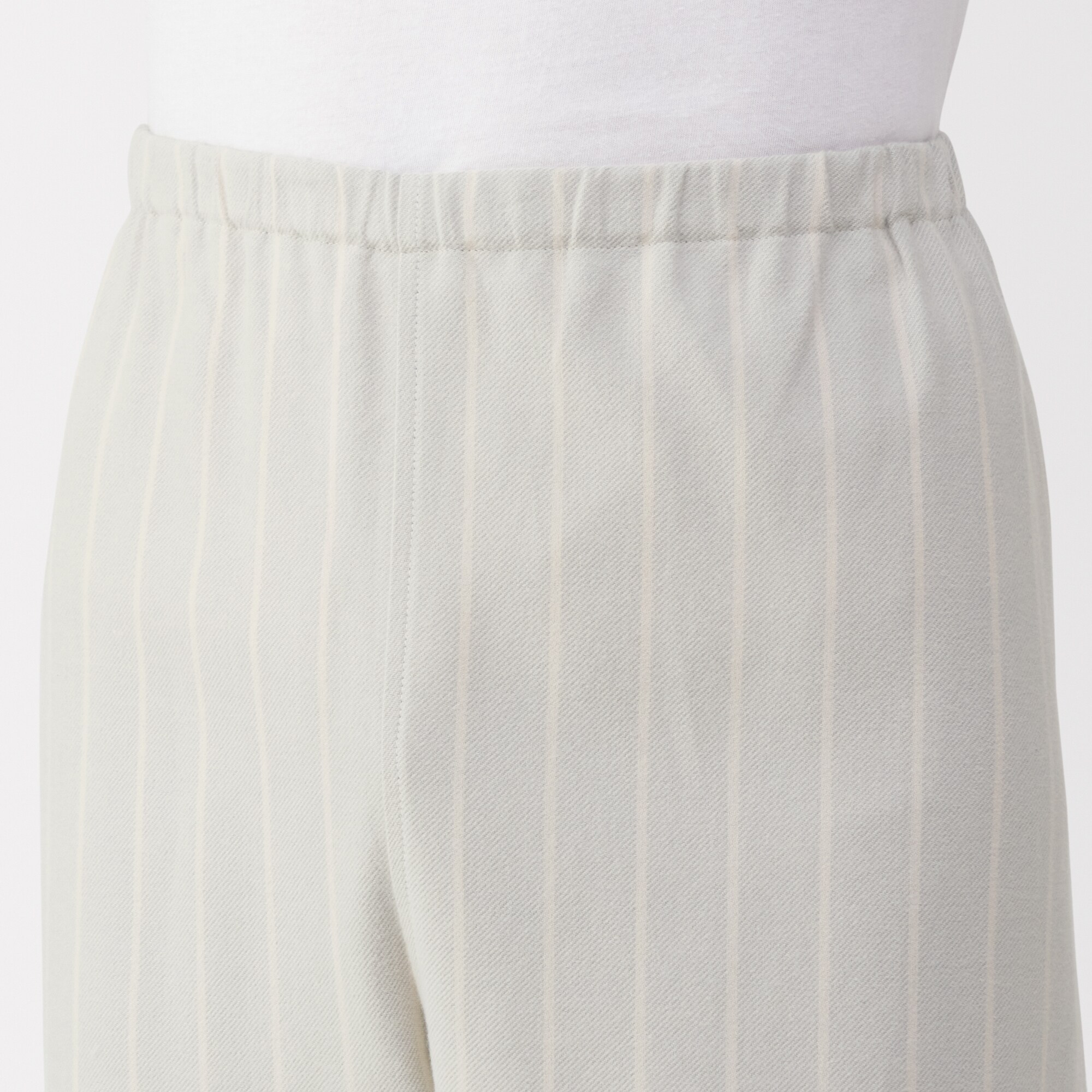 紳士　脇に縫い目のない　フランネル　スタンドカラー長袖パジャマ