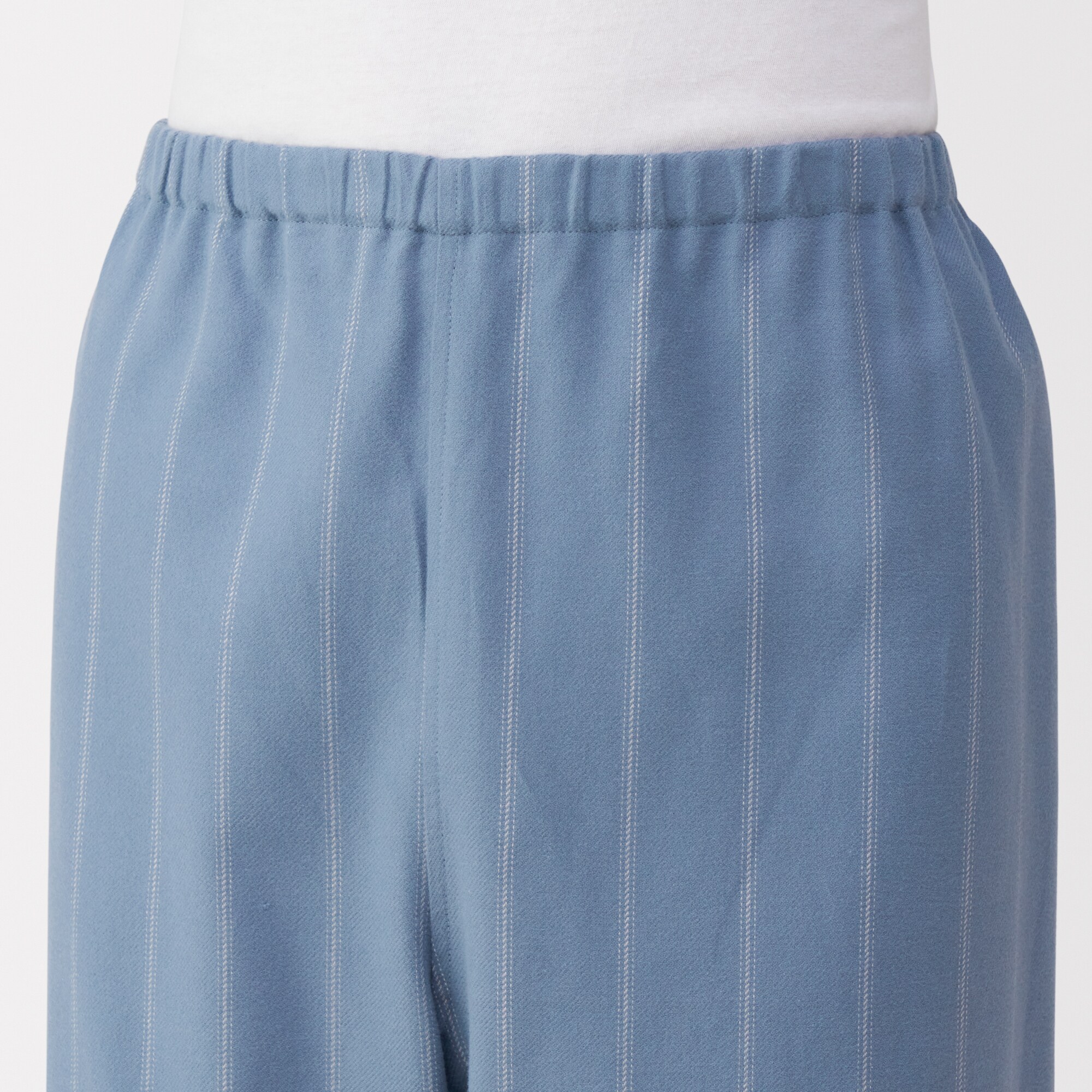 紳士　脇に縫い目のない　フランネル　スタンドカラー長袖パジャマ