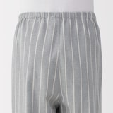 紳士　脇に縫い目のない　フランネル　スタンドカラー長袖パジャマ