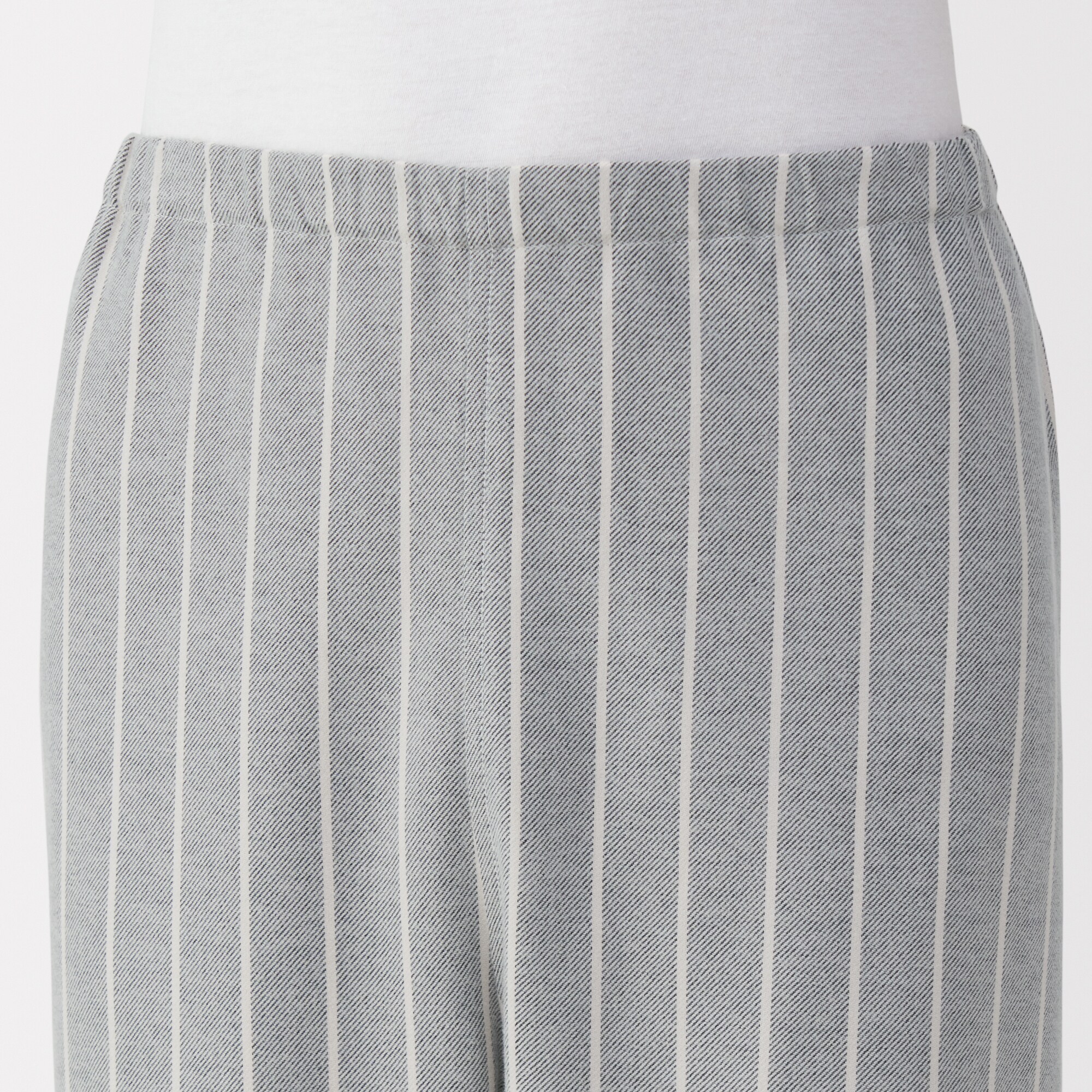 紳士　脇に縫い目のない　フランネル　スタンドカラー長袖パジャマ