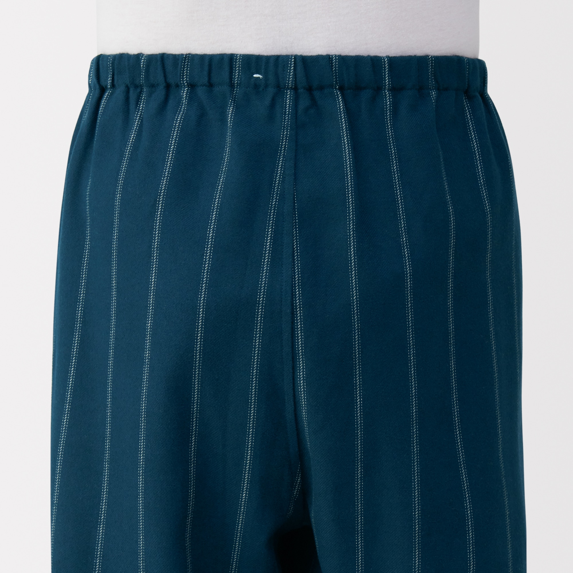 紳士　脇に縫い目のない　フランネル　スタンドカラー長袖パジャマ