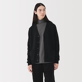 紳士　洗えるウールミドルゲージＶネックカーディガン