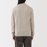 紳士　洗えるウールミドルゲージＶネックカーディガン