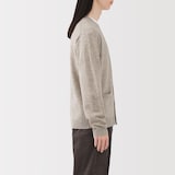 紳士　洗えるウールミドルゲージＶネックカーディガン