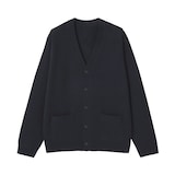 紳士　洗えるウールミドルゲージＶネックカーディガン