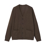 紳士　洗えるウールミドルゲージＶネックカーディガン