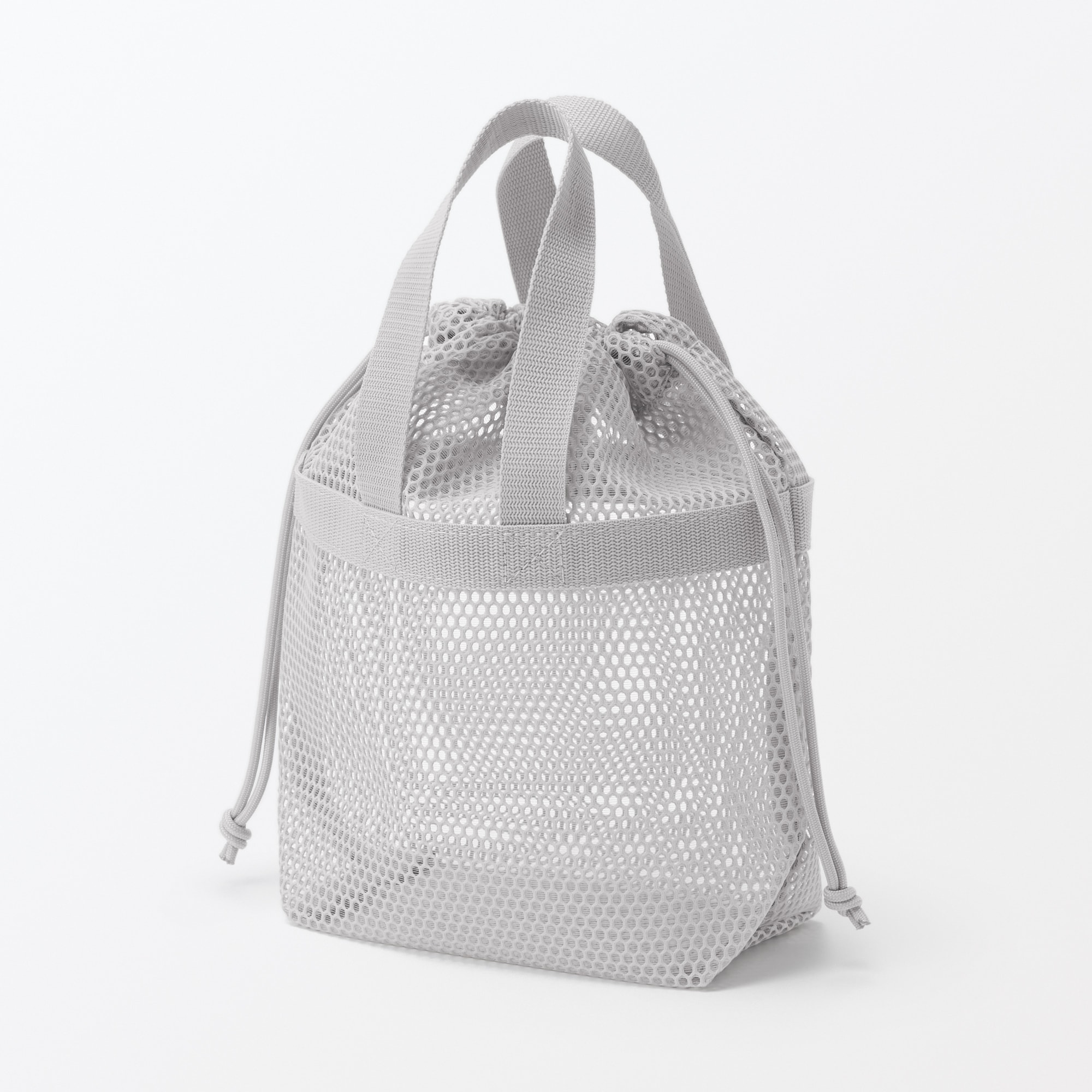 立体メッシュ持ち手付き巾着