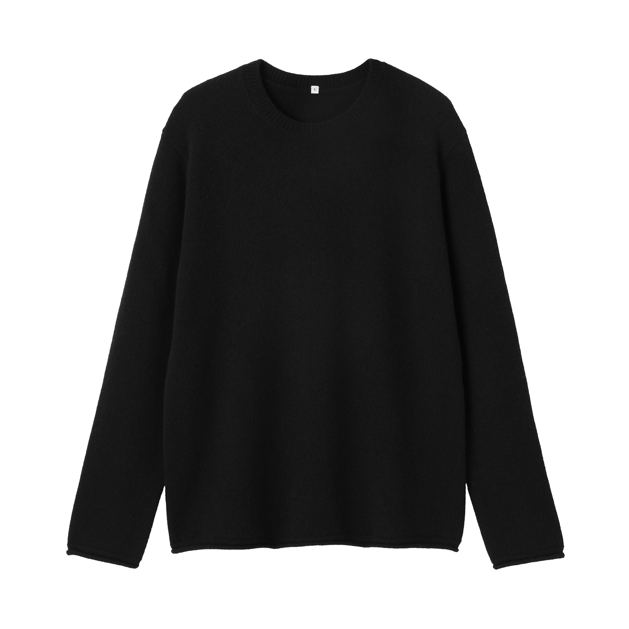 紳士 自然の色を生かして染色した カシミヤクルーネックセーター