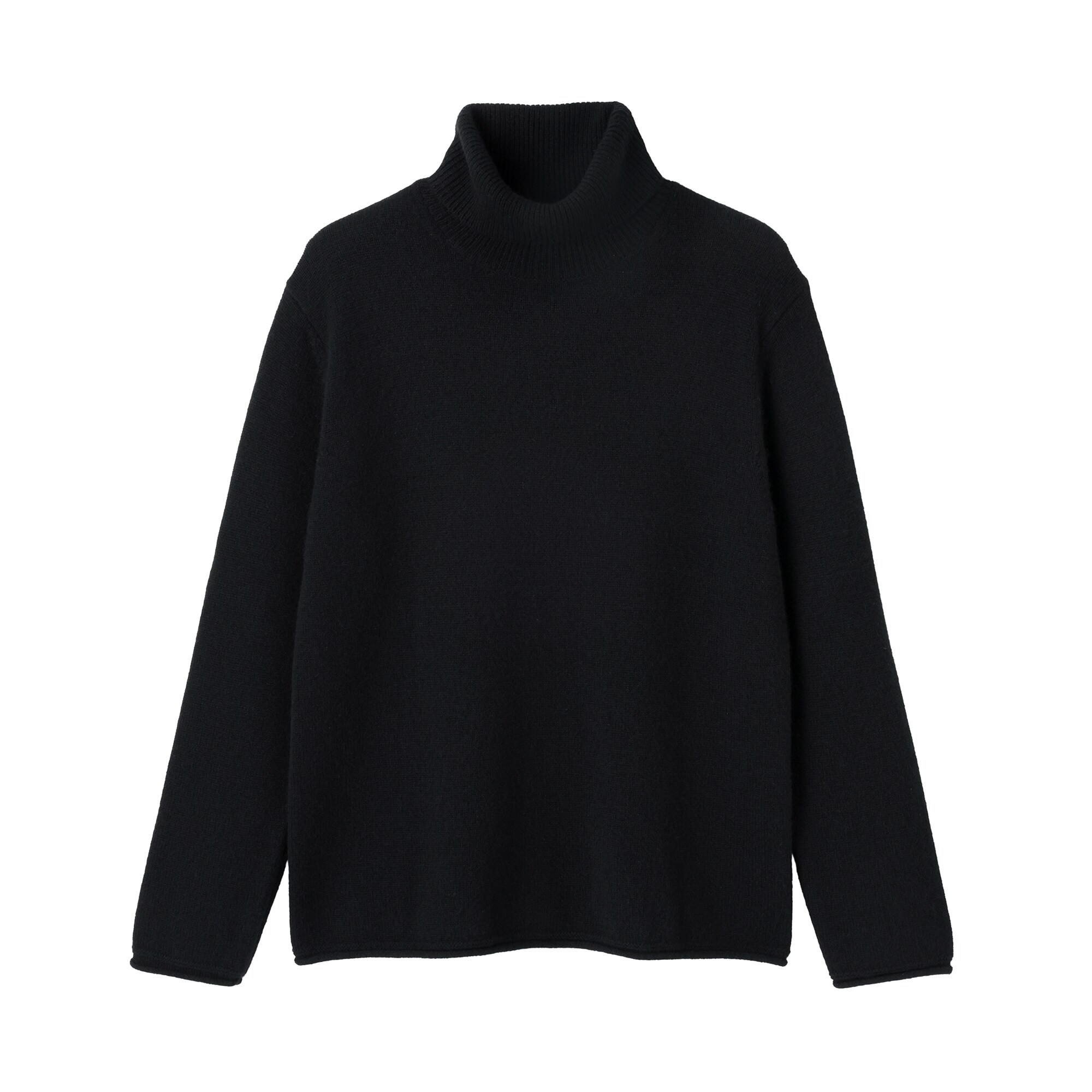 紳士　自然の色を生かして染色した　カシミヤタートルネックセーター