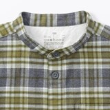 キッズ　両面起毛フランネルスタンドカラー長袖シャツ（ＣＮ）