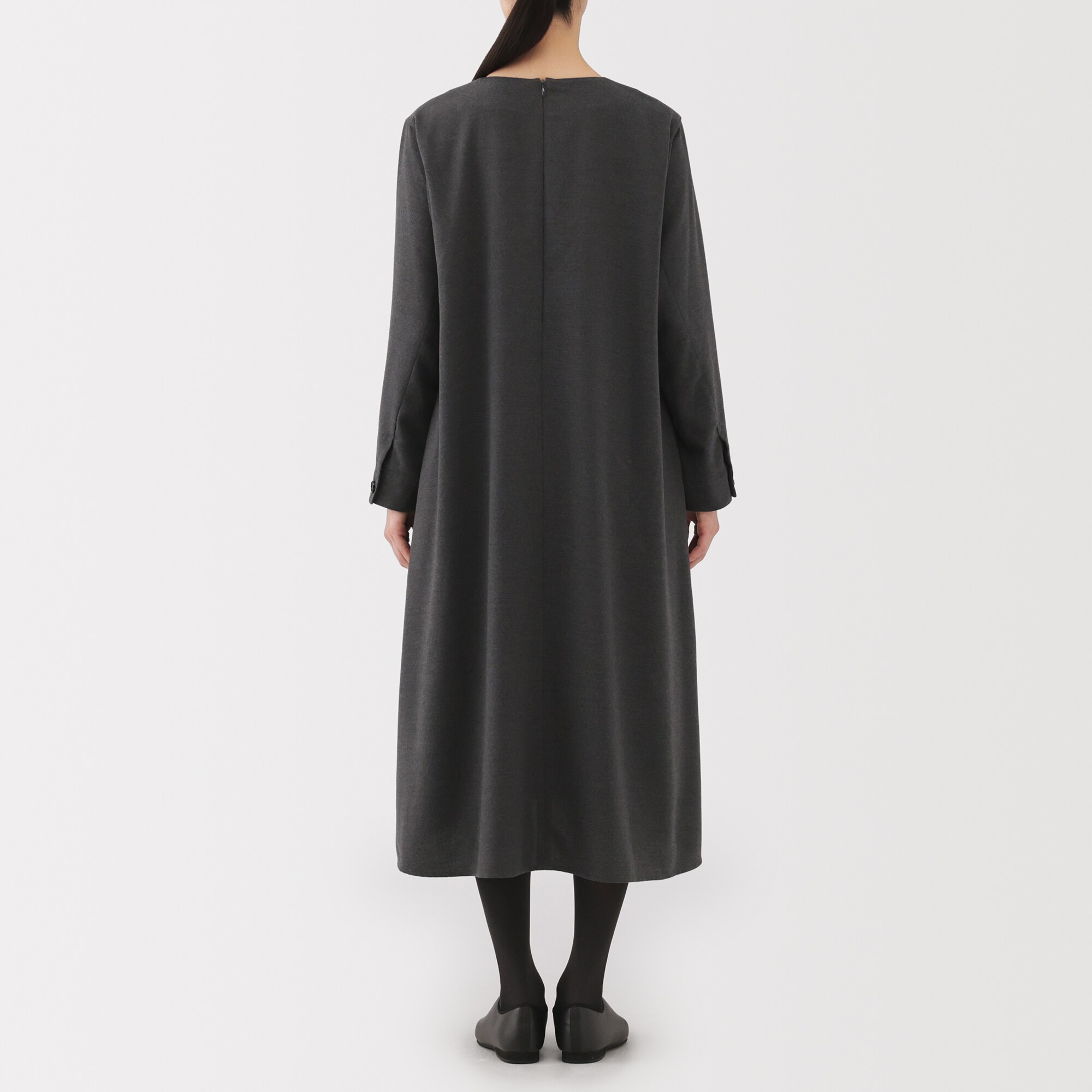 【新品未使用_無印良品】婦人　起毛長袖ワンピース婦人ＸＬ・ダークネイビー 婦人 起毛長袖ワンピース | 無印良品