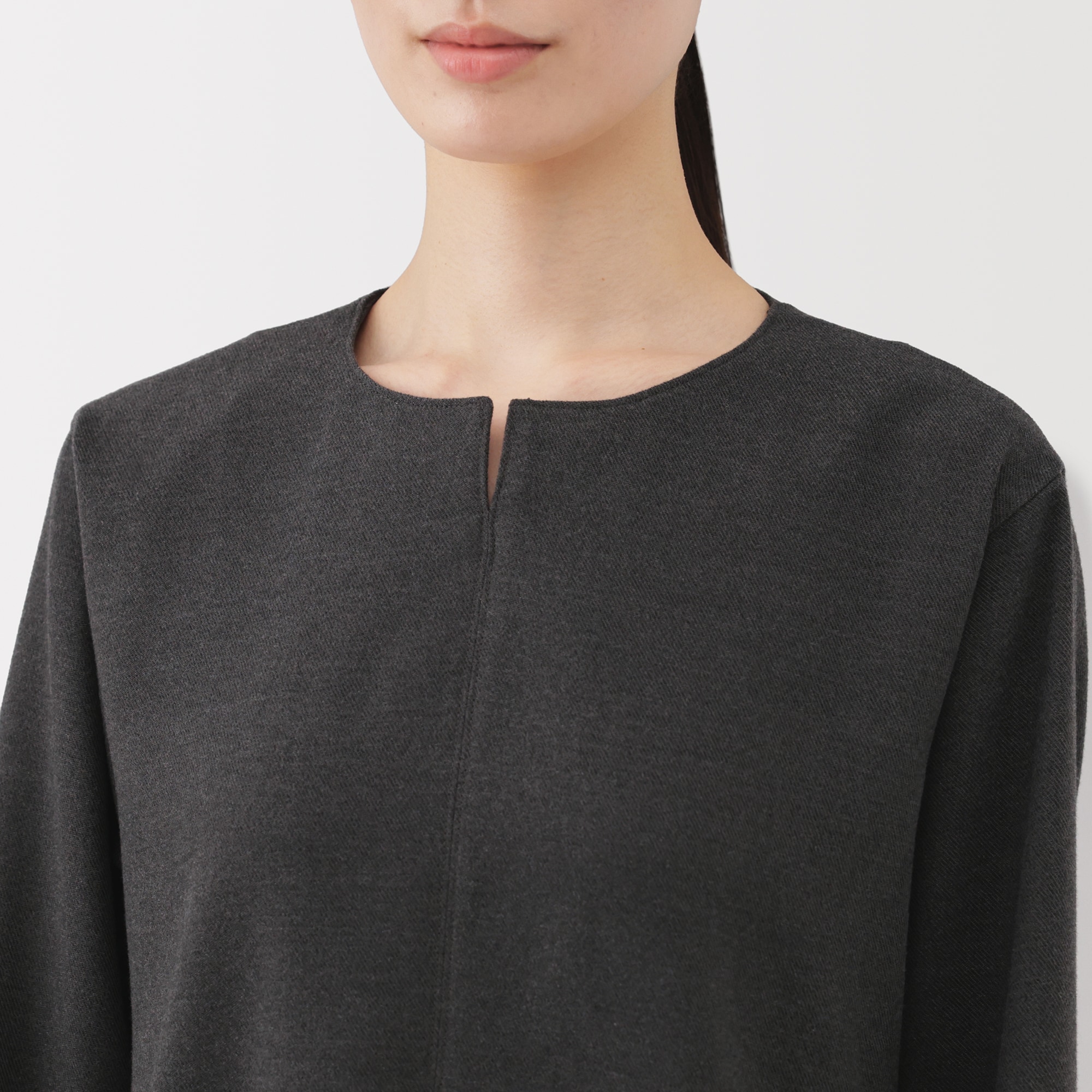 婦人　起毛長袖ワンピース