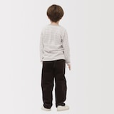 キッズ　綿天竺編みクルーネック長袖Ｔシャツ　ボーダー