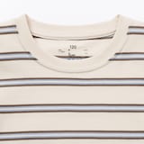 キッズ　綿天竺編みクルーネック長袖Ｔシャツ　ボーダー