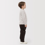 キッズ　綿天竺編みクルーネック長袖Ｔシャツ　ボーダー