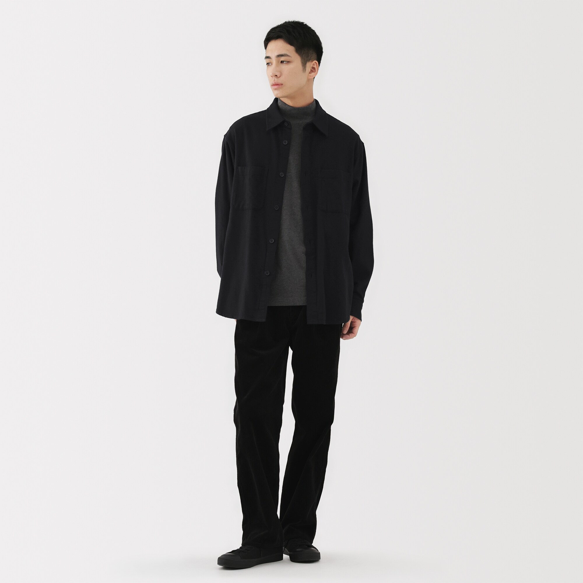 紳士　両面起毛フランネルシャツジャケット