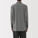 紳士　両面起毛フランネル長袖シャツ（再生コットン）