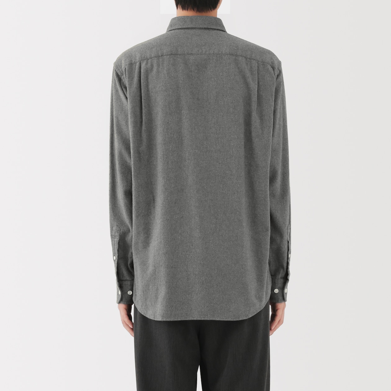 紳士　両面起毛フランネル長袖シャツ（再生コットン）