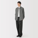 紳士　両面起毛フランネル長袖シャツ（再生コットン）