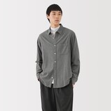 紳士　両面起毛フランネル長袖シャツ（再生コットン）