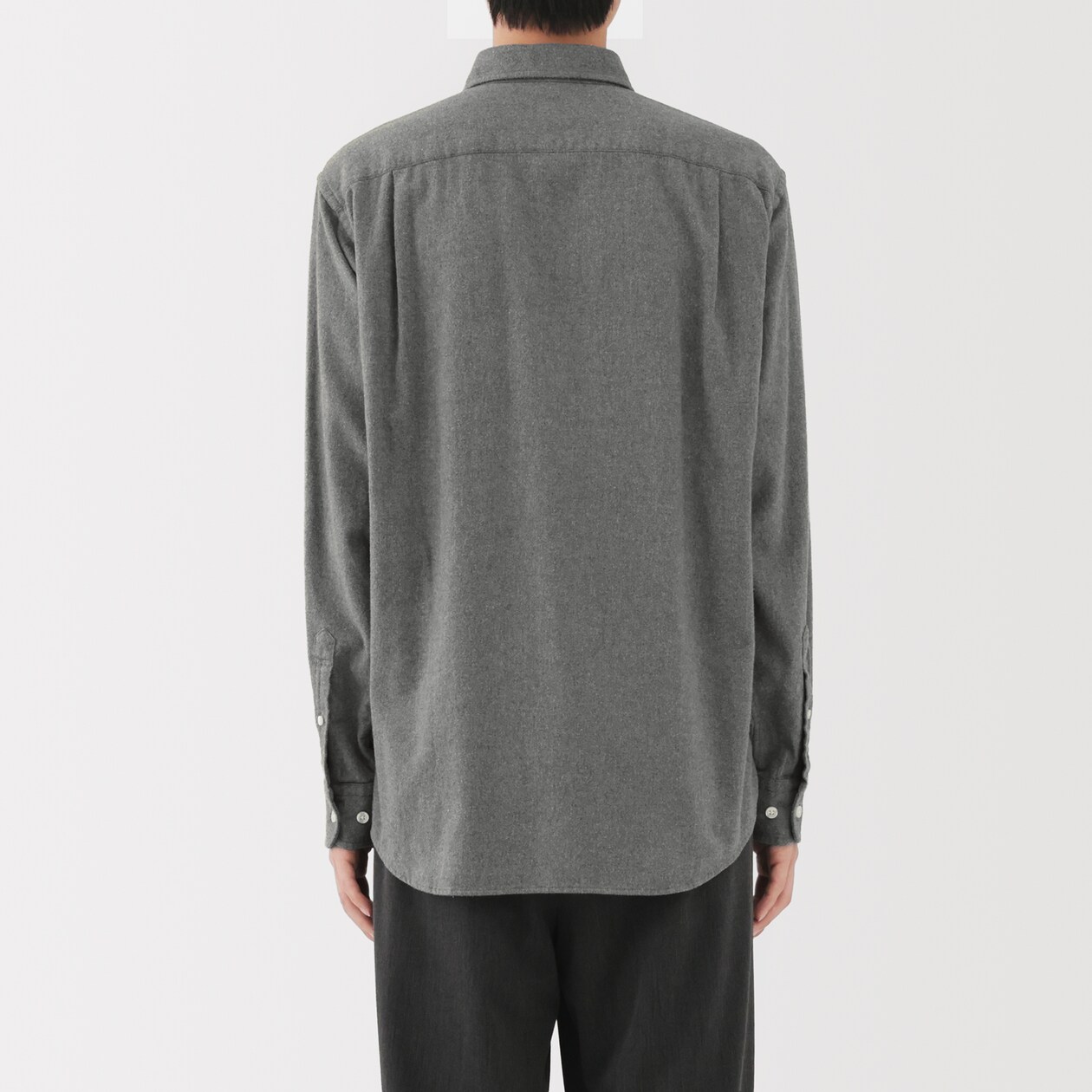 紳士　両面起毛フランネル長袖シャツ（再生コットン）