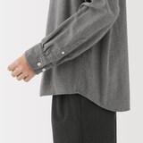 紳士　両面起毛フランネル長袖シャツ（再生コットン）