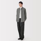 紳士　両面起毛フランネル長袖シャツ（再生コットン）