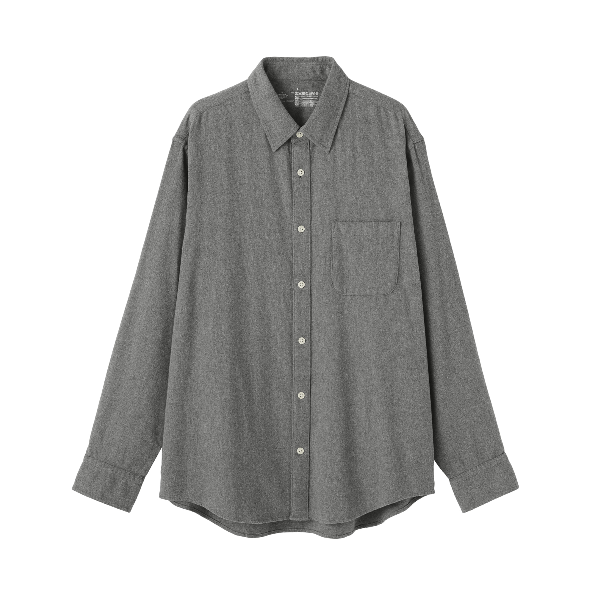 紳士　両面起毛フランネル長袖シャツ（再生コットン）