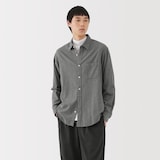 紳士　両面起毛フランネル長袖シャツ（再生コットン）