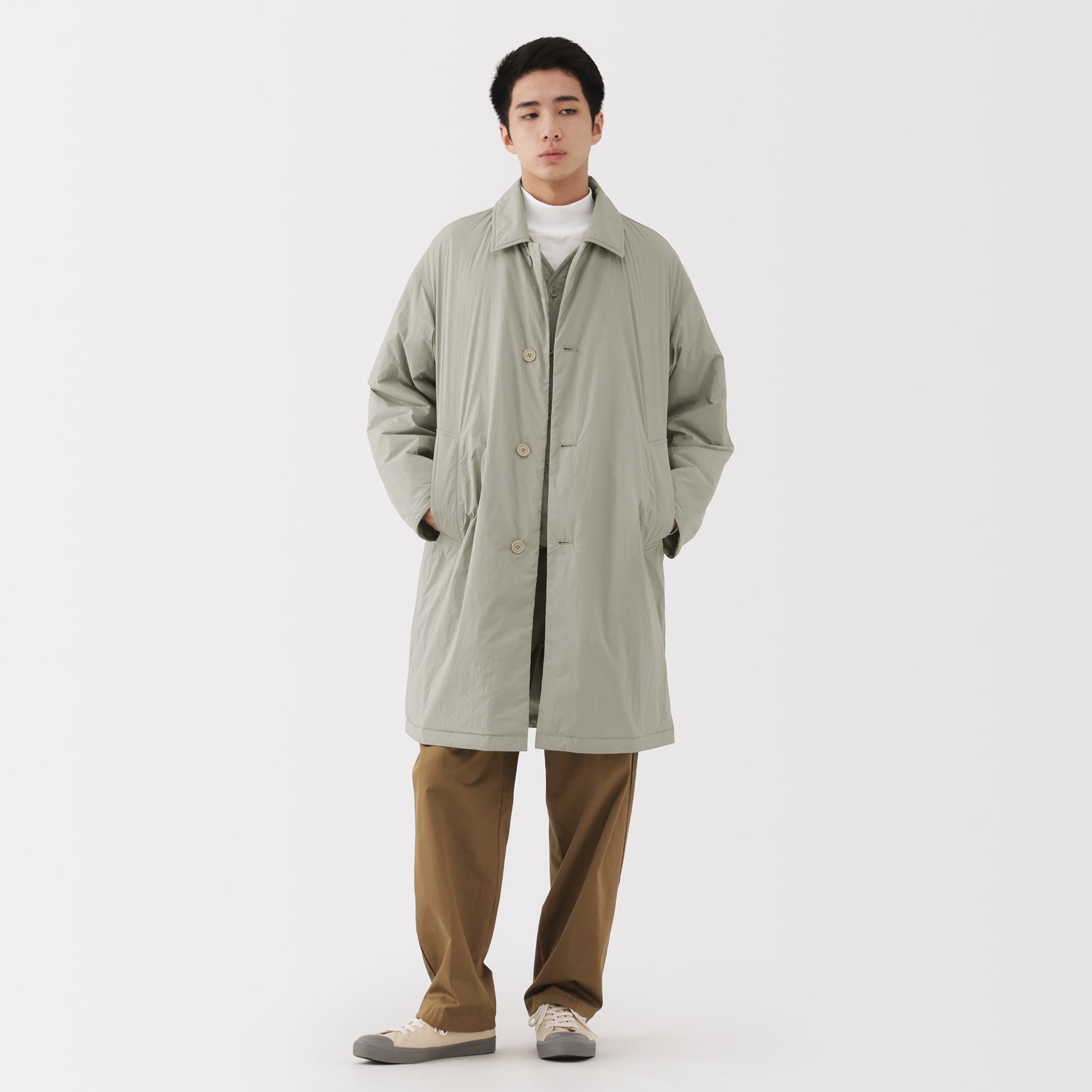 【美品】MHL. 中わたジャケット Mサイズ ウール コットン ステンカラー 美品】MHL. 中わたジャケット Mサイズ ウール コットン ステンカラー