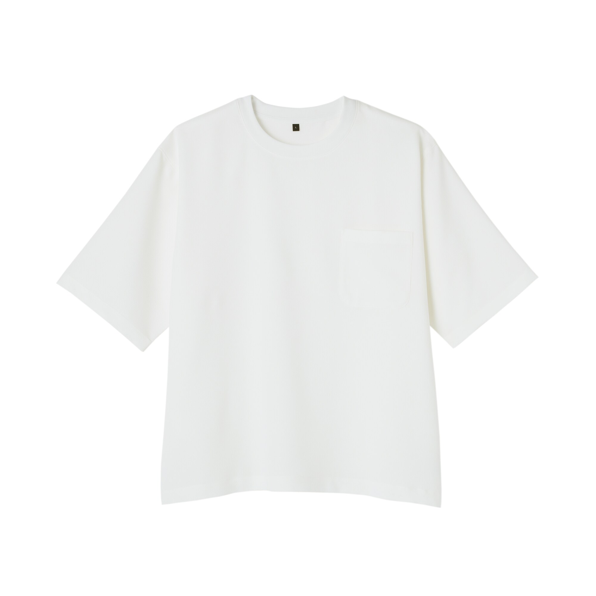 紳士　風を通す　ストレッチ　五分袖布帛Ｔシャツ