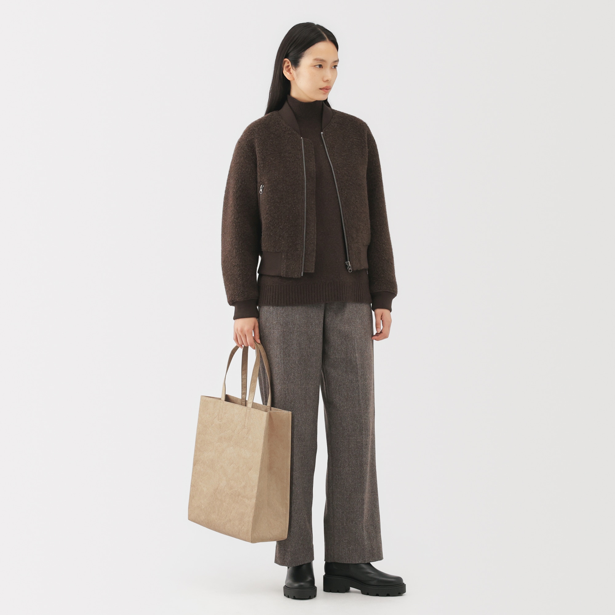 ペーパーライクトートバッグ　内ポケット付き