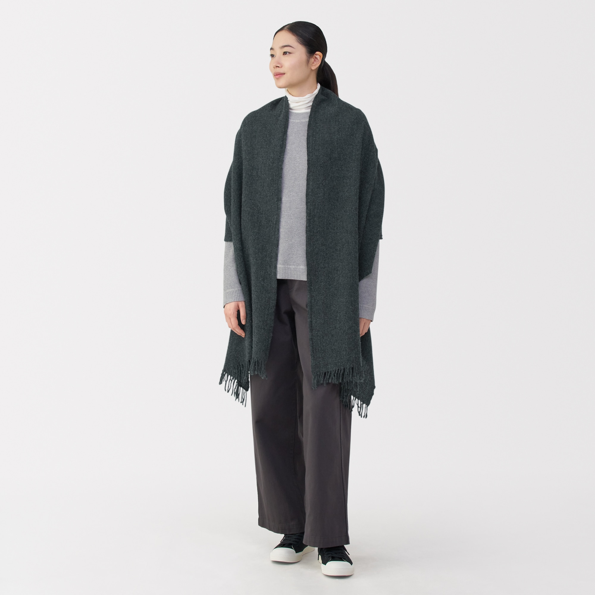 ふっくらウール　大判ストール（薄手）
