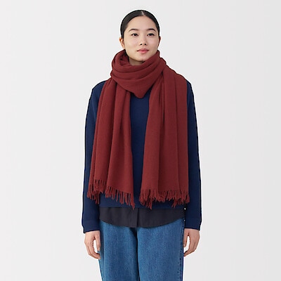 ふっくらウール　大判ストール（薄手）