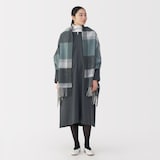 ふっくらウール　大判ストール（チェック）