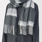 ふっくらウール　大判ストール（チェック）