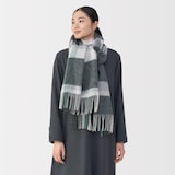 ふっくらウール　大判ストール（チェック）