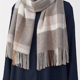 ふっくらウール　大判ストール（チェック）